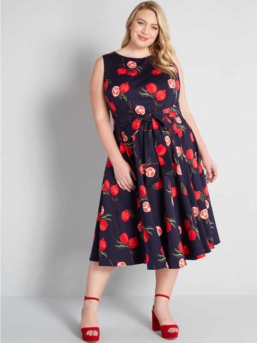 ModCloth x Collectif Shake My Pomegranate Tree Swing Dress